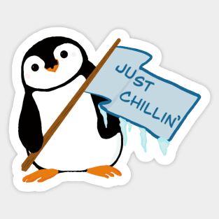 Penguin just Chillin like a little villain Sticker